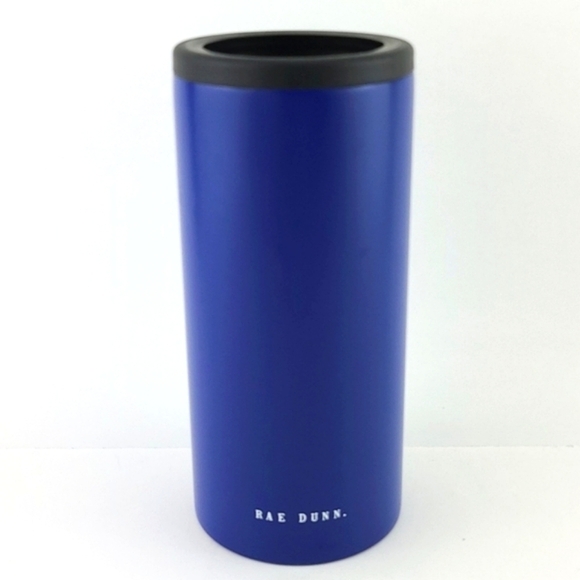 Rae Dunn Insulated Stainless Steel Blue Slim-Can Holder Large Letrs GRILL MASTER - Picture 3 of 8